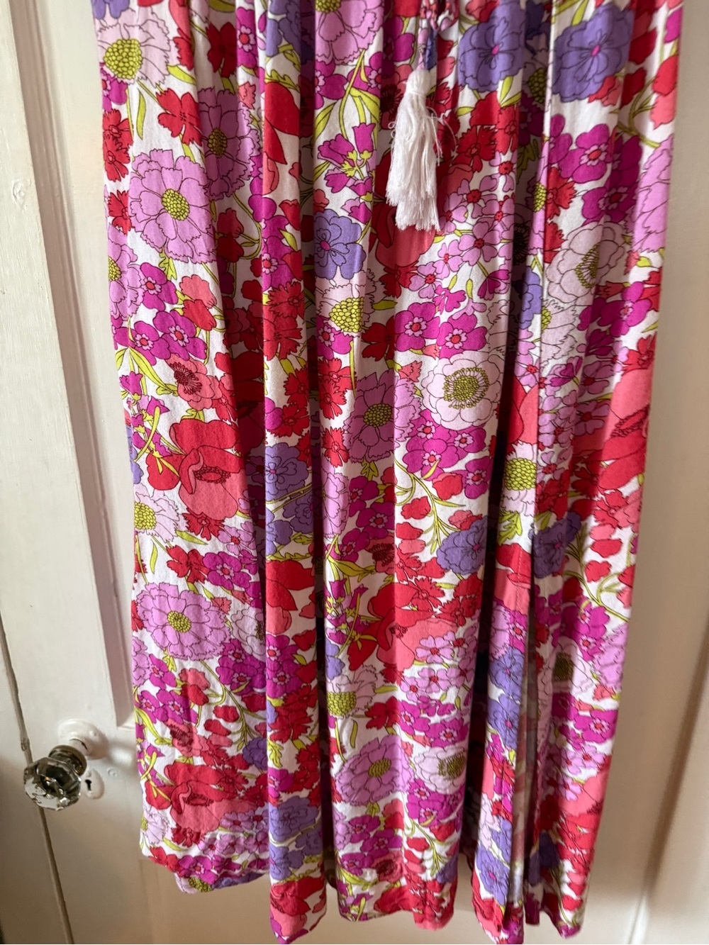 Japna Pink and Lavender Floral off shoulder Dress - Picture 7 of 9